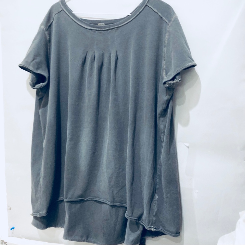 FREE PEOPLE Little Gem Knit Tee Grey NWT - Picture 6 of 8